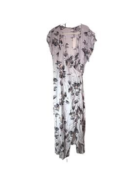 Sunny Girl Plus Size 4X Gray Floral Wrap Maxi Dress NWT